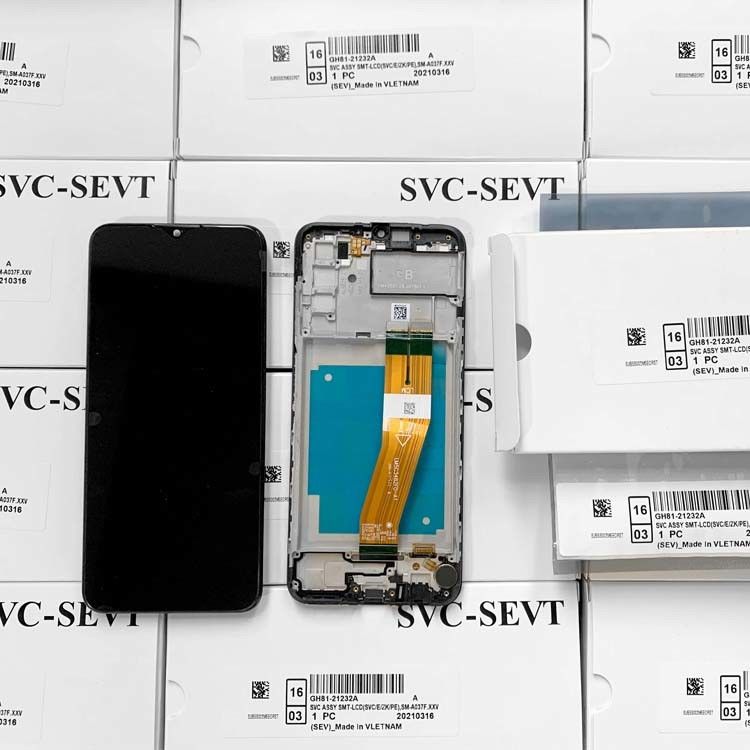Original A03S Service Pack LCD mit Rahmen Für  a03s Mobiltelefon Bildschirm Anzeige  A037 Hochwertige Pantalla