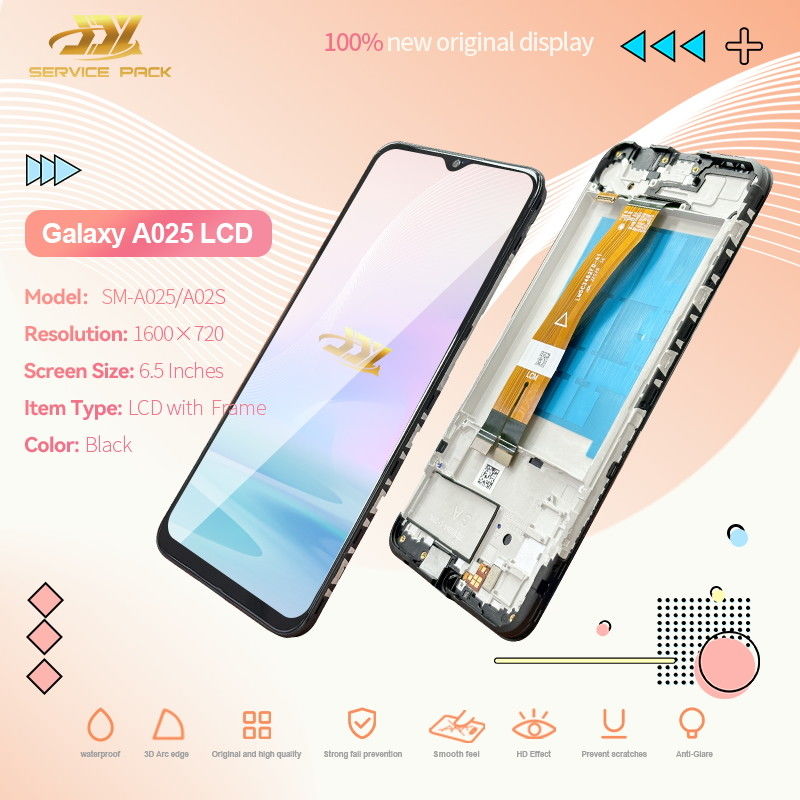 100% getestet QC A02S LCD Ersatz Anti-statische Tasche Pack schwarze mobile LCD-Display